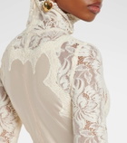 Rabanne Lace-trimmed maxi dress