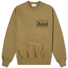 Aries Men's Premium Temple Crew Sweat in Olive