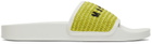 Marni White Raffia Pool Slides