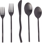 Misette Black Squiggle Flatware Set, 5 pcs