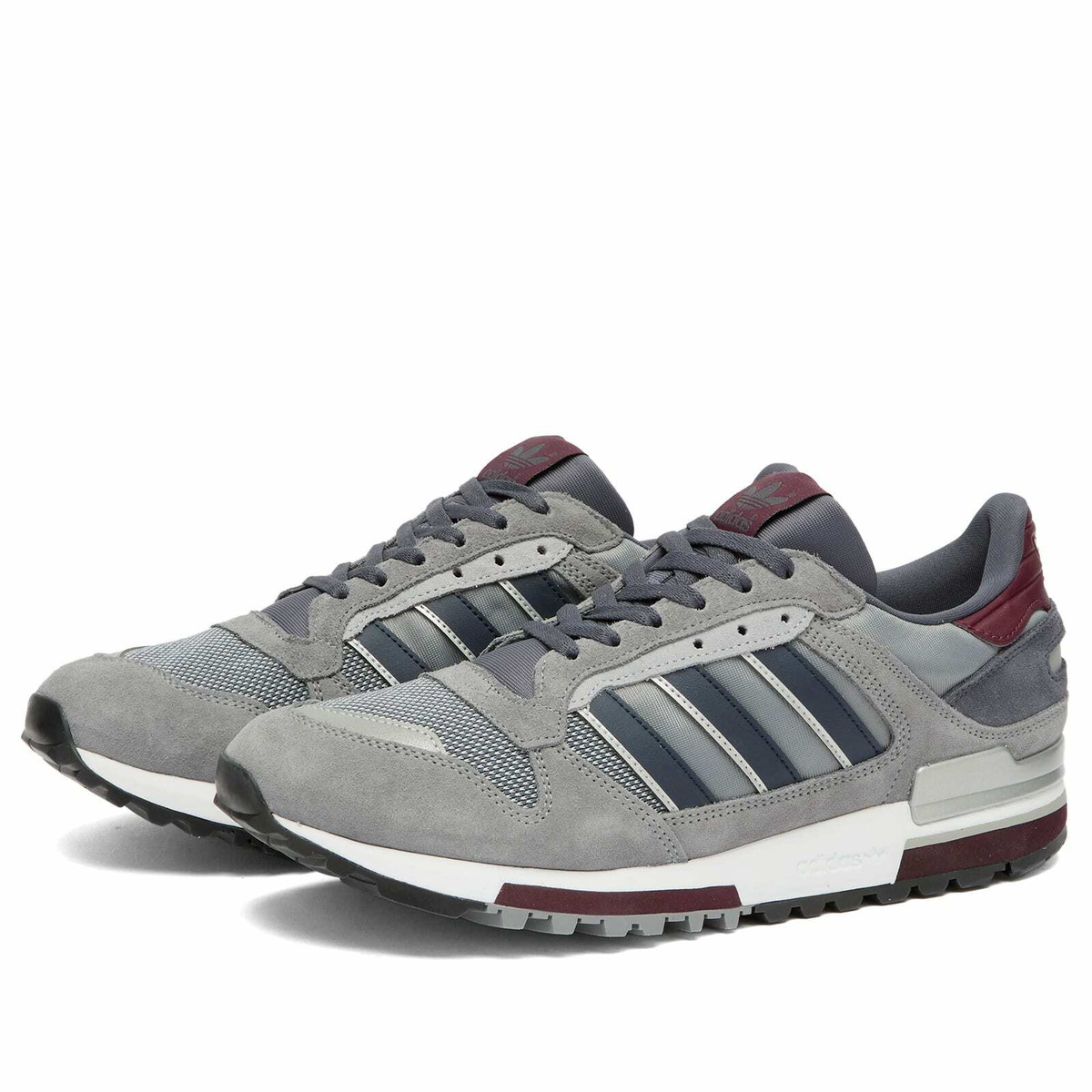 す Adidas Men's ZX 600 Sneaker in Grey/Legend Ink/Maroon adidas