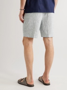 Onia - Straight-Leg Striped Linen-Blend Drawstring Shorts - Blue