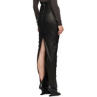 Rick Owens Black Tower Dirt Pillar Leather Maxi Skirt