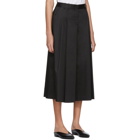 Jil Sander Navy Black Satin Wide-Leg Trousers