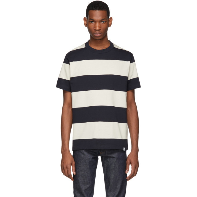 Photo: Norse Projects Navy Border Stripe Johannes T-Shirt