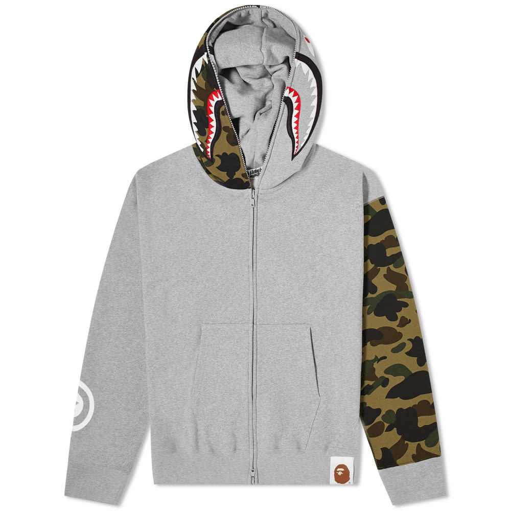 A BATHING APE® Giant Shark Zipped Hoodie - Farfetch