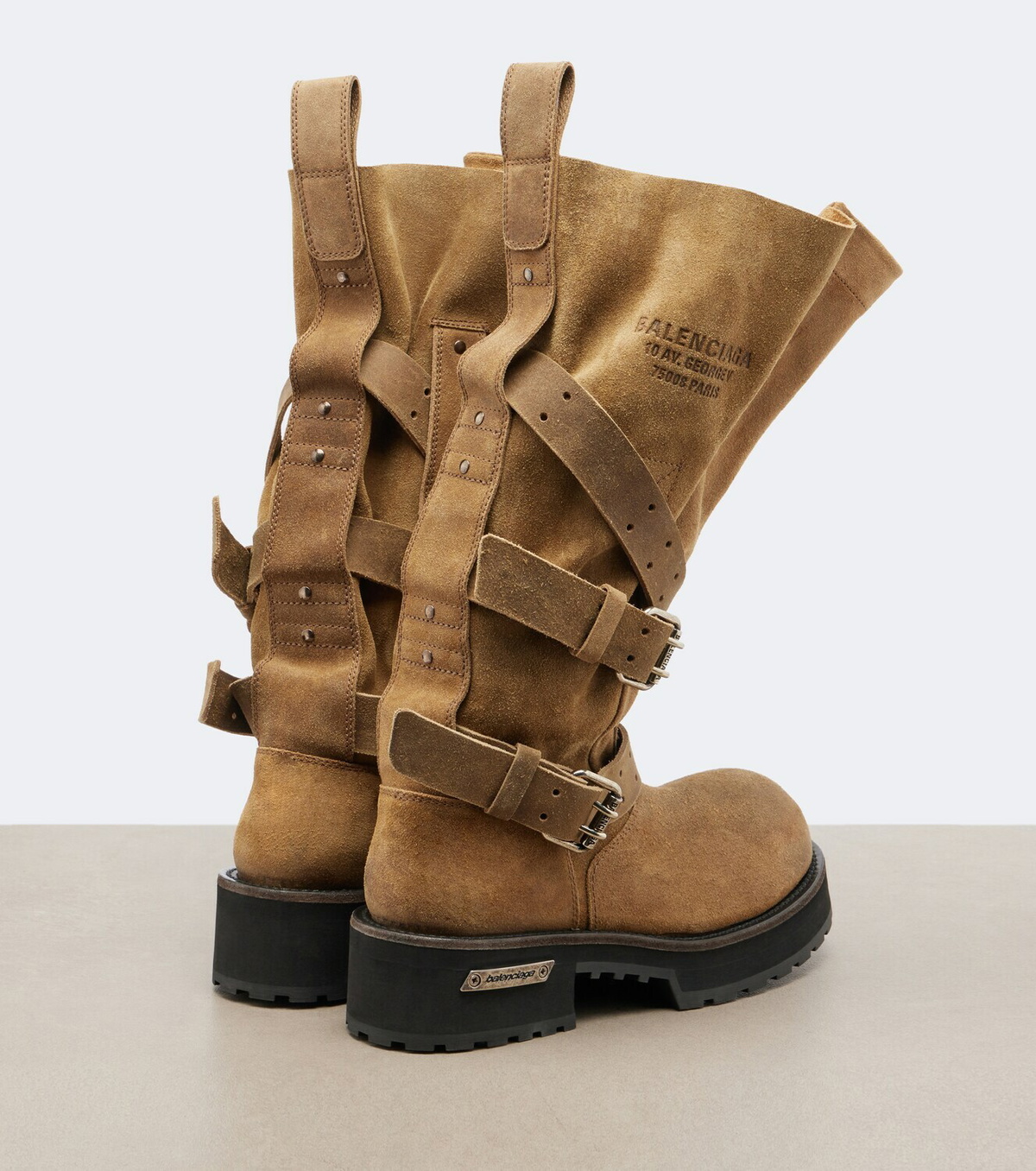 Balenciaga Venom suede biker boots