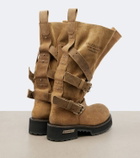 Balenciaga Venom suede biker boots