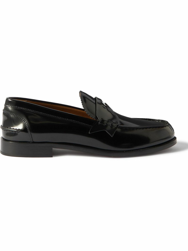 Photo: Christian Louboutin - Patent-Leather Penny Loafers - Black