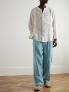 Kardo - Antonio Straight-Leg Striped Cotton-Canvas Trousers - Blue