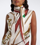 Dorothee Schumacher Cosmic Funghi printed tie-neck silk twill top