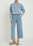 Good American Jeanius Cropped Wide-leg Trousers Light Blue