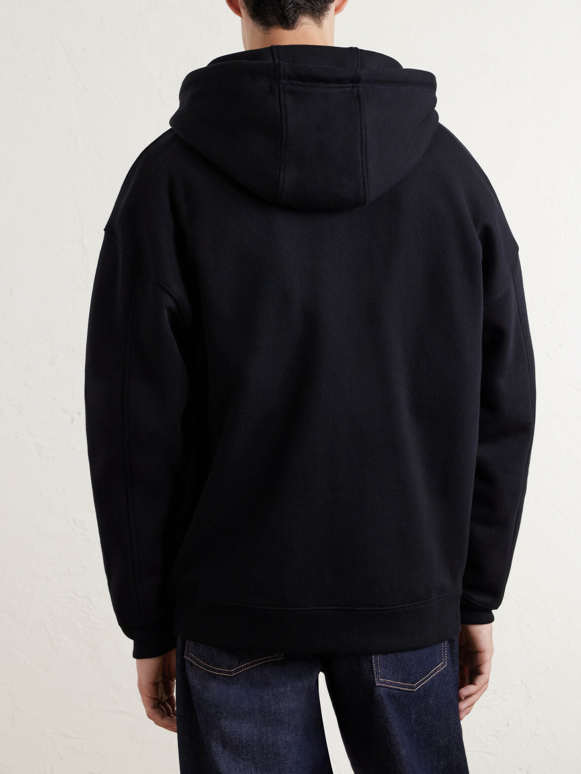 LOEWE - Anagram-Embroidered Cotton-Jersey Zip-Up Hoodie - Black