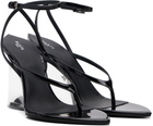 ALAÏA Black Invisible Thong Heeled Sandals