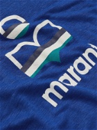 Isabel Marant - Karman Logo-Print Linen-Jersey T-Shirt - Blue
