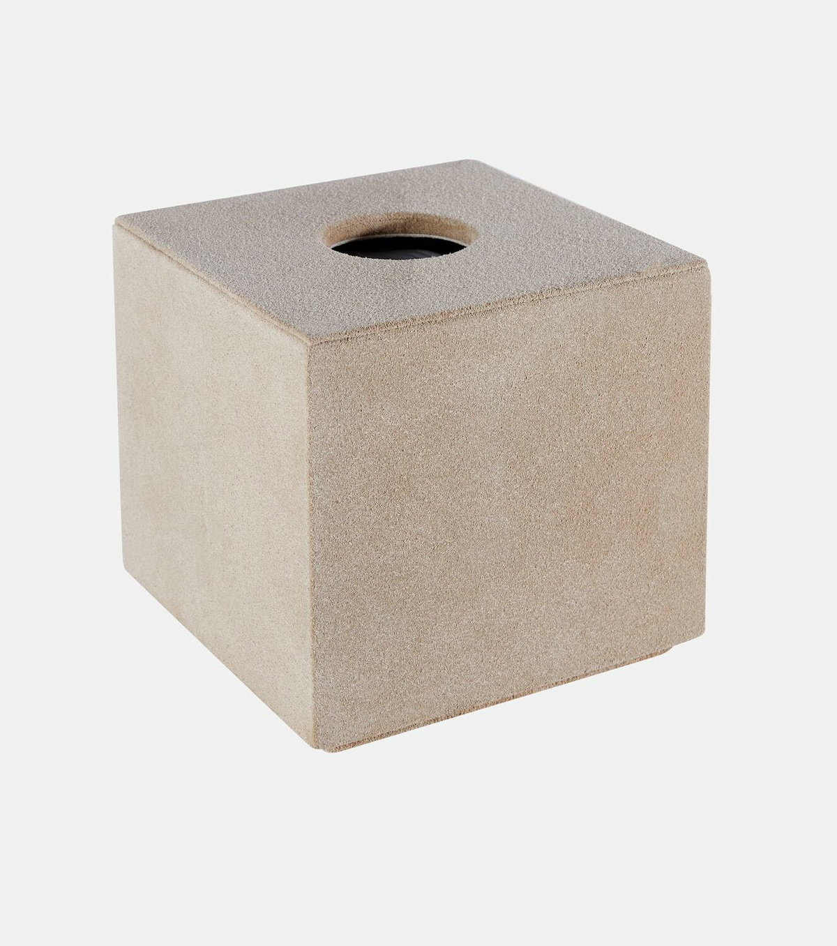 Michaël Verheyden Niez Cube suede and wooden tissue box