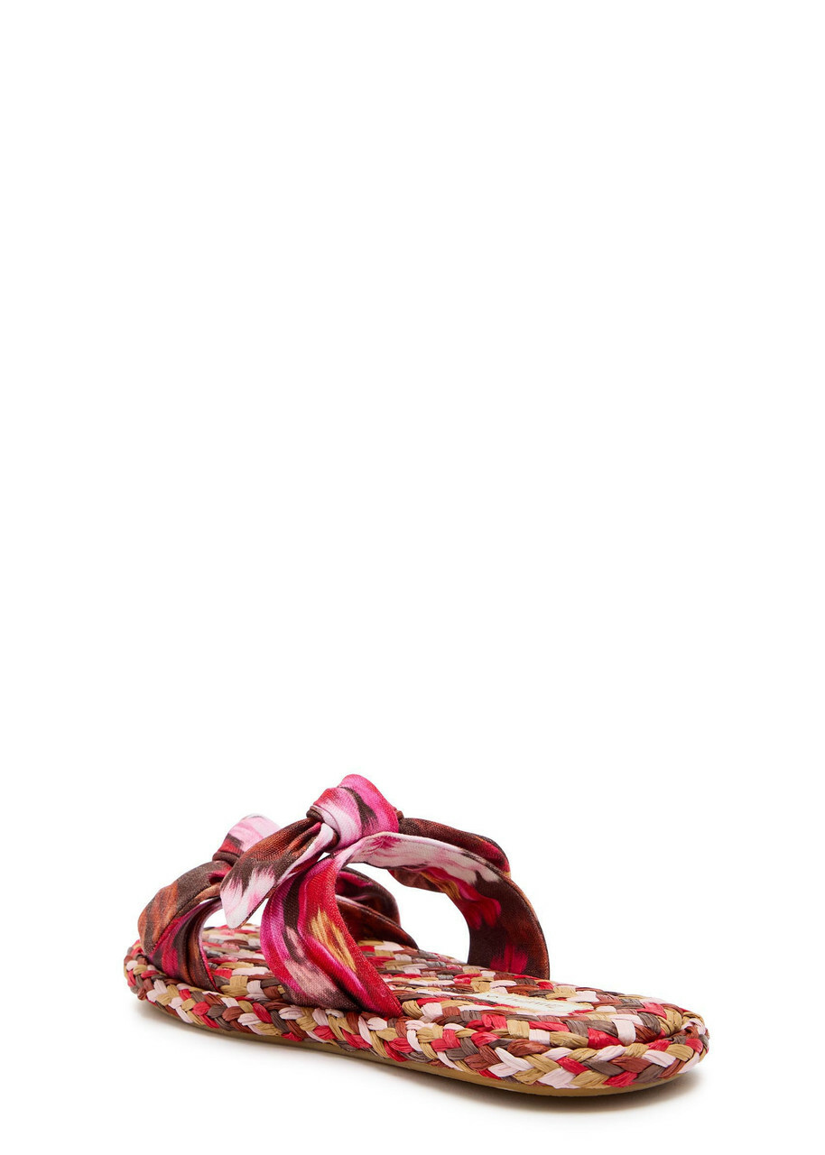 Zimmermann Carousel Printed Raffia Sliders Red