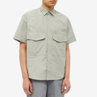 FrizmWORKS Men's Double Pocket Short Sleeve Shirt in Ash Grey