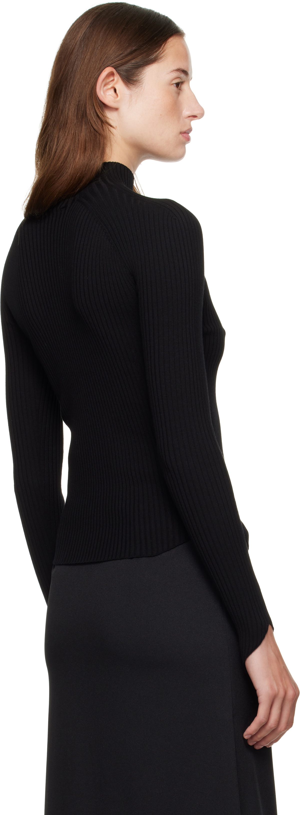 Courrèges Black Circle Mockneck Sweater