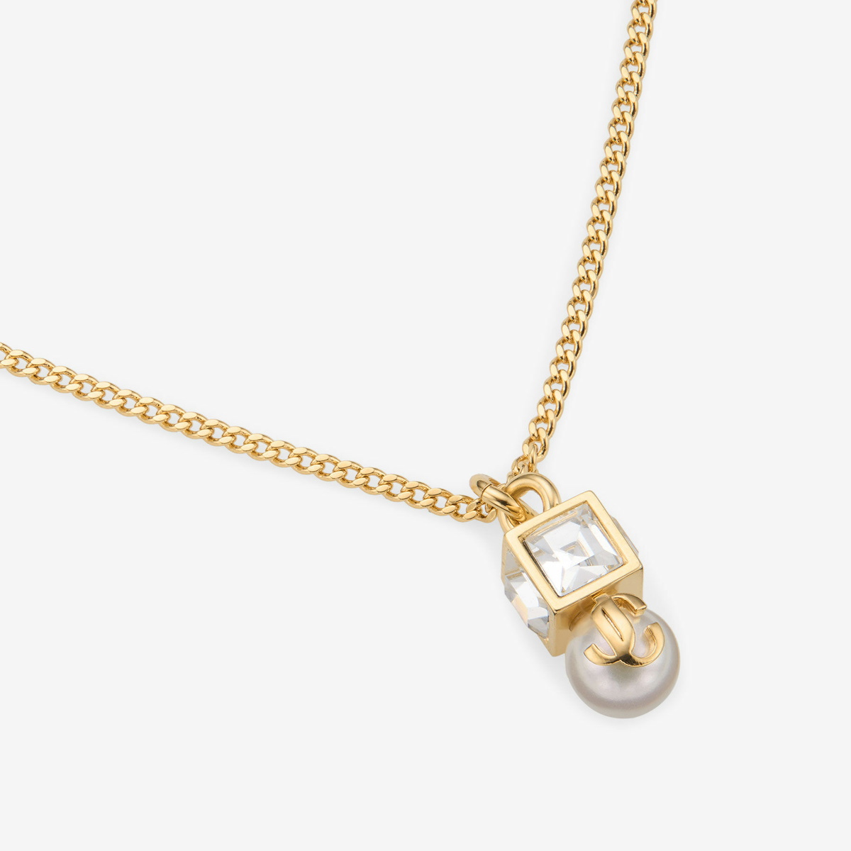 Jimmy Choo Jc Pearl Cube Pendant Necklace