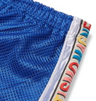 Gucci - Striped Mesh and Satin Drawstring Shorts - Men - Blue