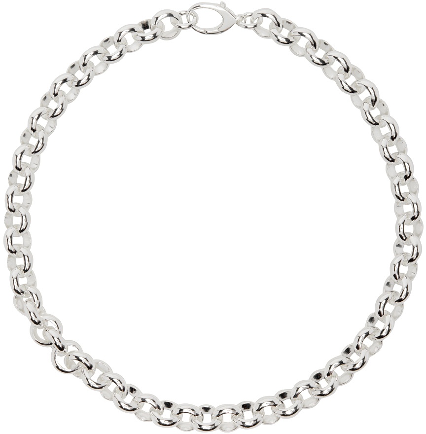 HANREJ Silver Belcher Chain Necklace