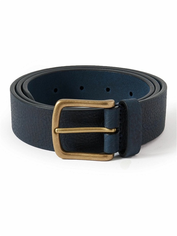 Photo: Anderson's - 3cm Navy Full-Grain Leather Belt - Blue