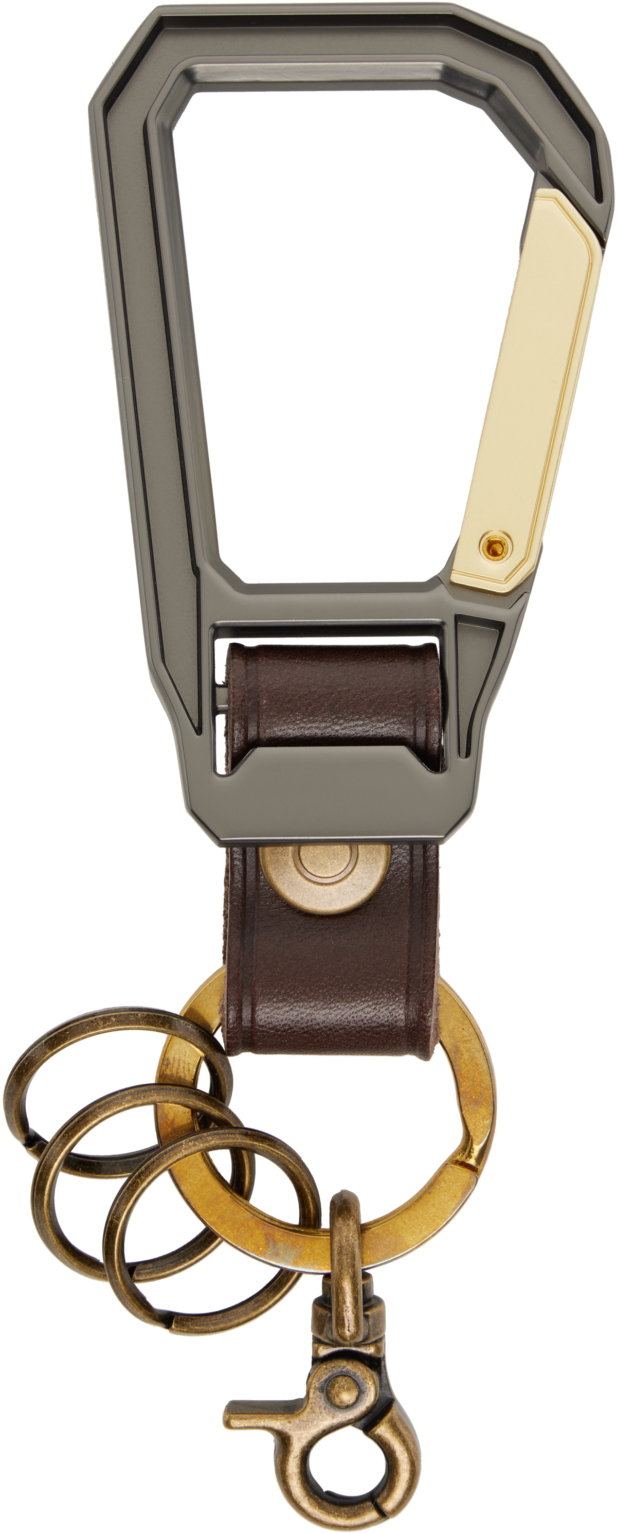 master-piece Brown Carabiner Keychain