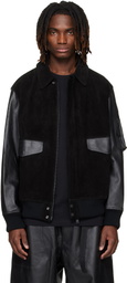 Y-3 Black Mercedes-AMG F1 Edition Racing Leather Jacket
