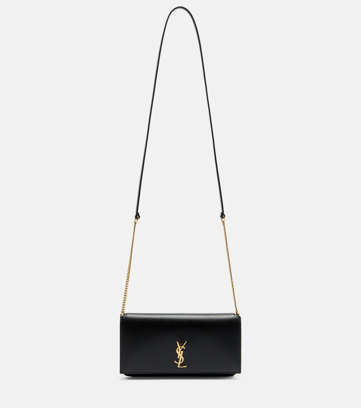 Saint Laurent Cassandre leather phone pouch