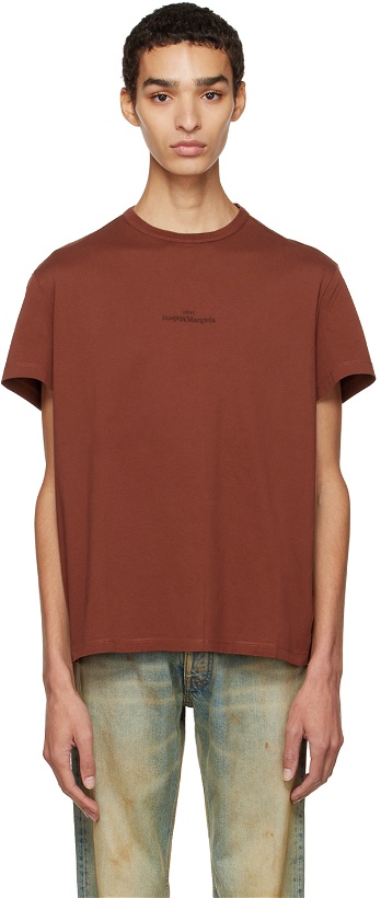 Photo: Maison Margiela Brown Embroidered T-Shirt