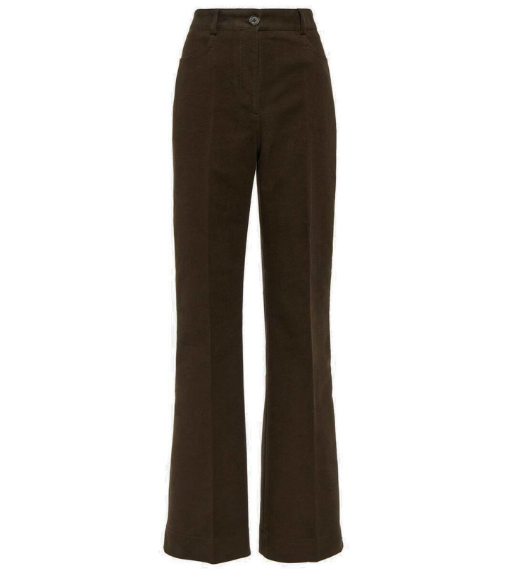 Photo: Toteme High-rise velour straight pants