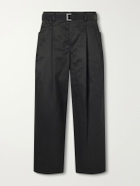 Sacai - Wide-Leg Cotton Chinos - Black