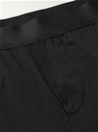 James Perse - Luxe Lotus Cotton-Jersey Boxer Shorts - Black