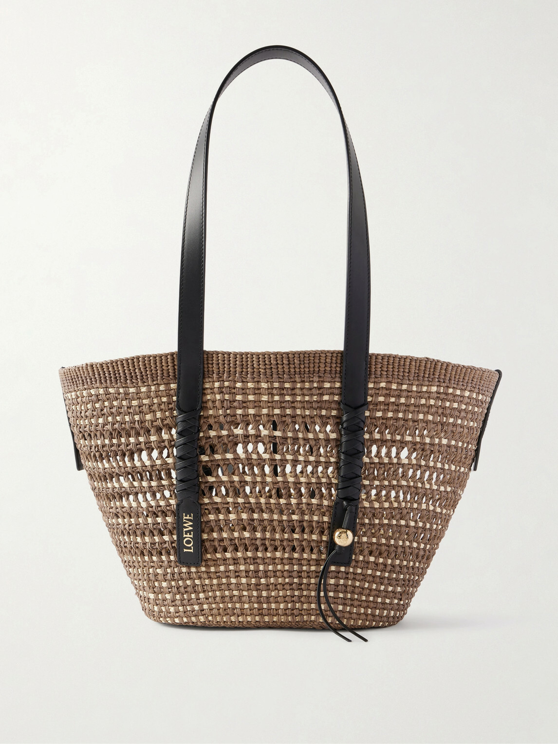 LOEWE - Paula's Ibiza Logo-Embellished Leather-Trimmed Palm de Iraca Leaves Tote Bag