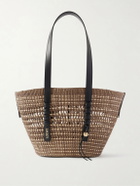 LOEWE - Paula's Ibiza Logo-Embellished Leather-Trimmed Palm de Iraca Leaves Tote Bag