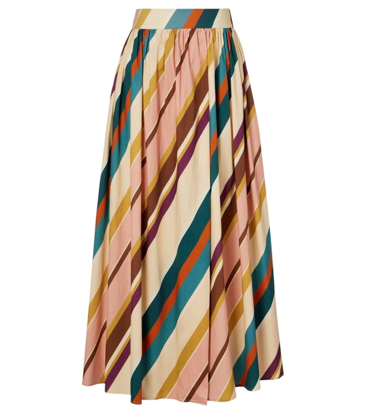 Photo: Adriana Degreas Striped cotton-blend maxi skirt