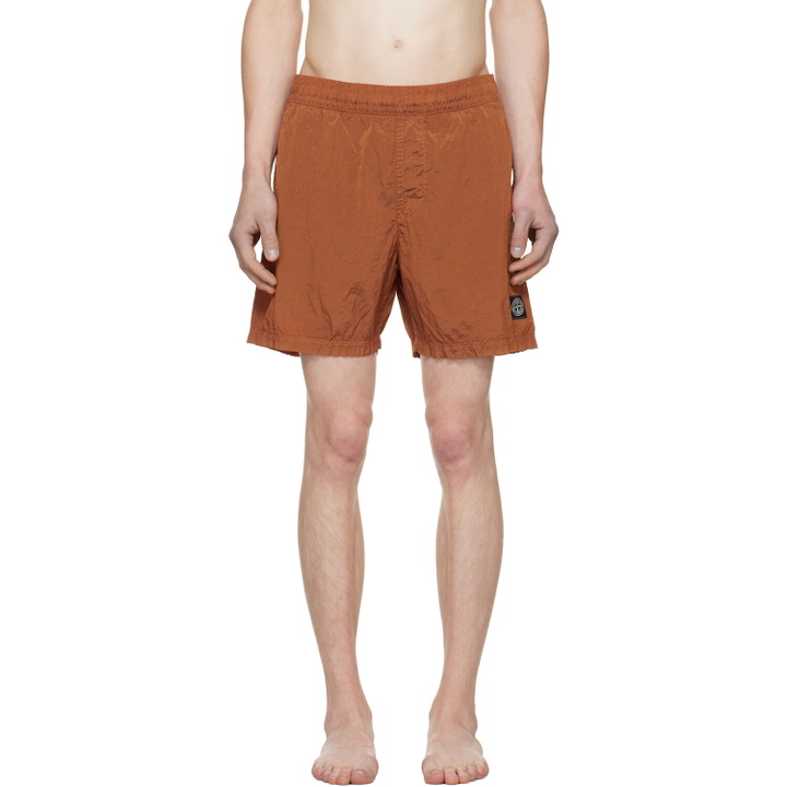 Photo: Stone Island Orange B100004 Nylon Metal Econyl Swim Shorts