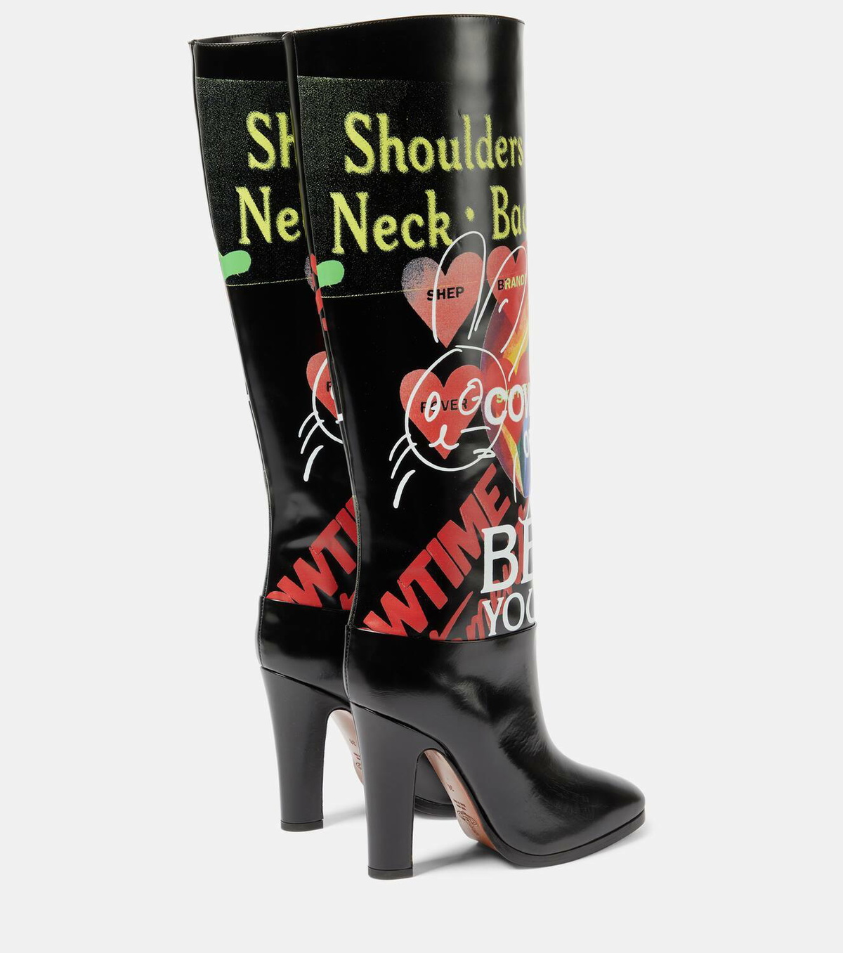 Vivienne Westwood Midas printed leather knee-high boots