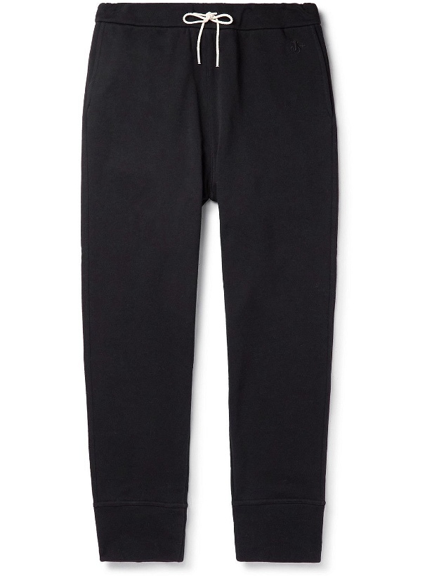 Photo: Jil Sander - Tapered Logo-Embroidered Cotton-Jersey Sweatpants - Black