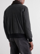 Valstar - Cudden Plush-Trimmed Suede Down Jacket - Black