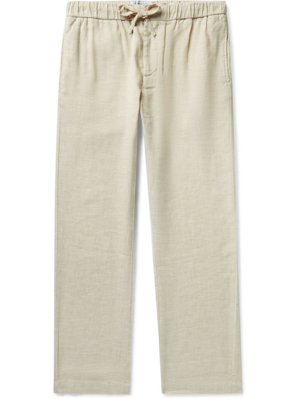 Photo: Frescobol Carioca - Oscar Slim-Fit Tapered Linen and Cotton-Blend Drawstring Trousers - Neutrals