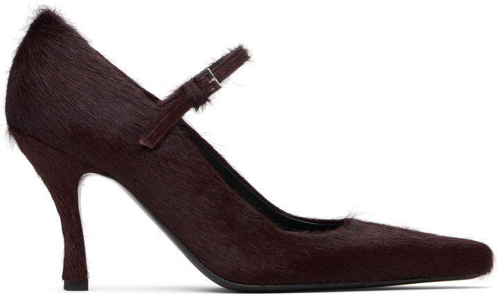 Photo: Loulou de Saison Burgundy Kabel Pony-Effect Leather Heels
