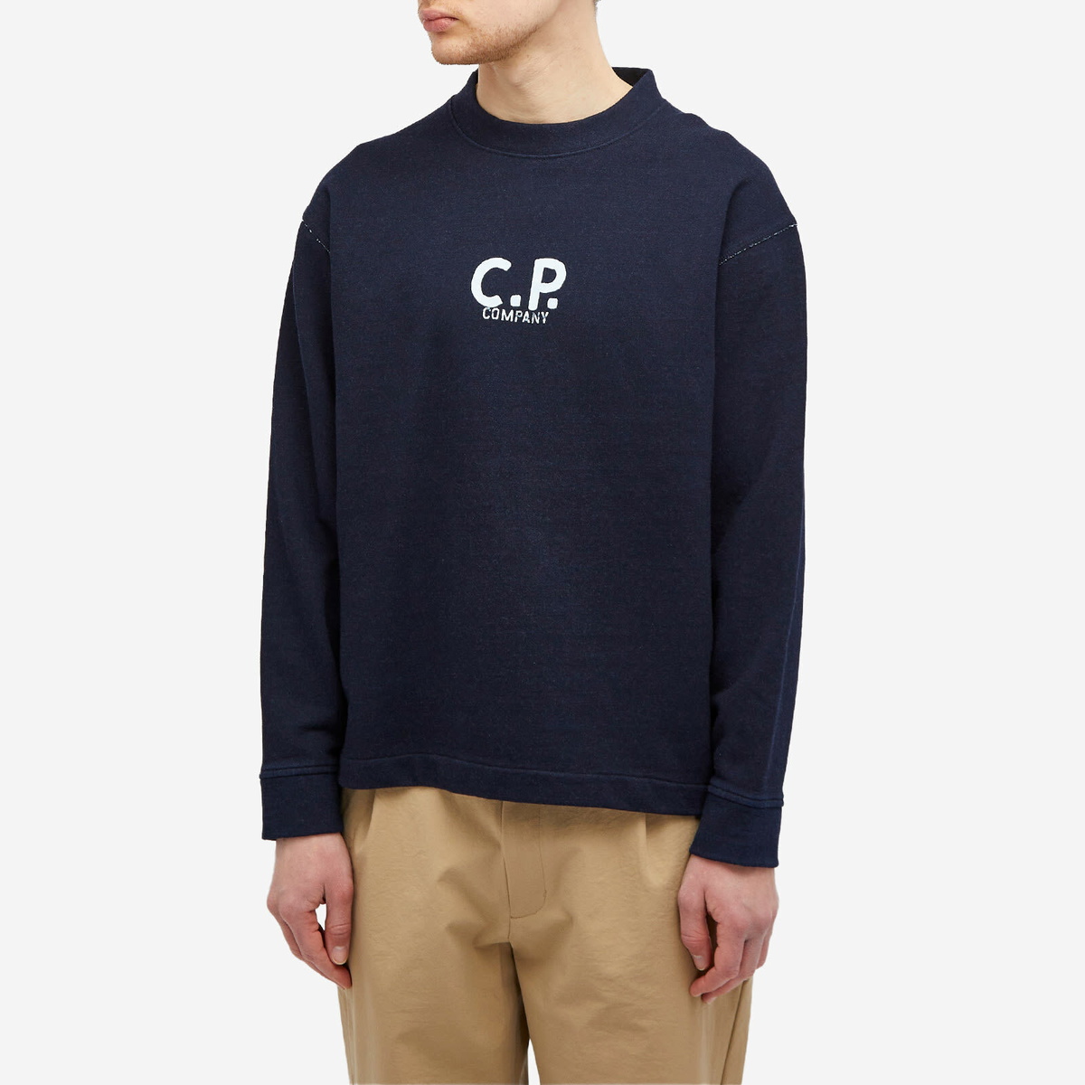 【送料&関税込】C.P. Company Dark Blue Cotton Sweatshirt C.P. Company Men's Indigo Fleece Sweatshirt in Denim-Normal
