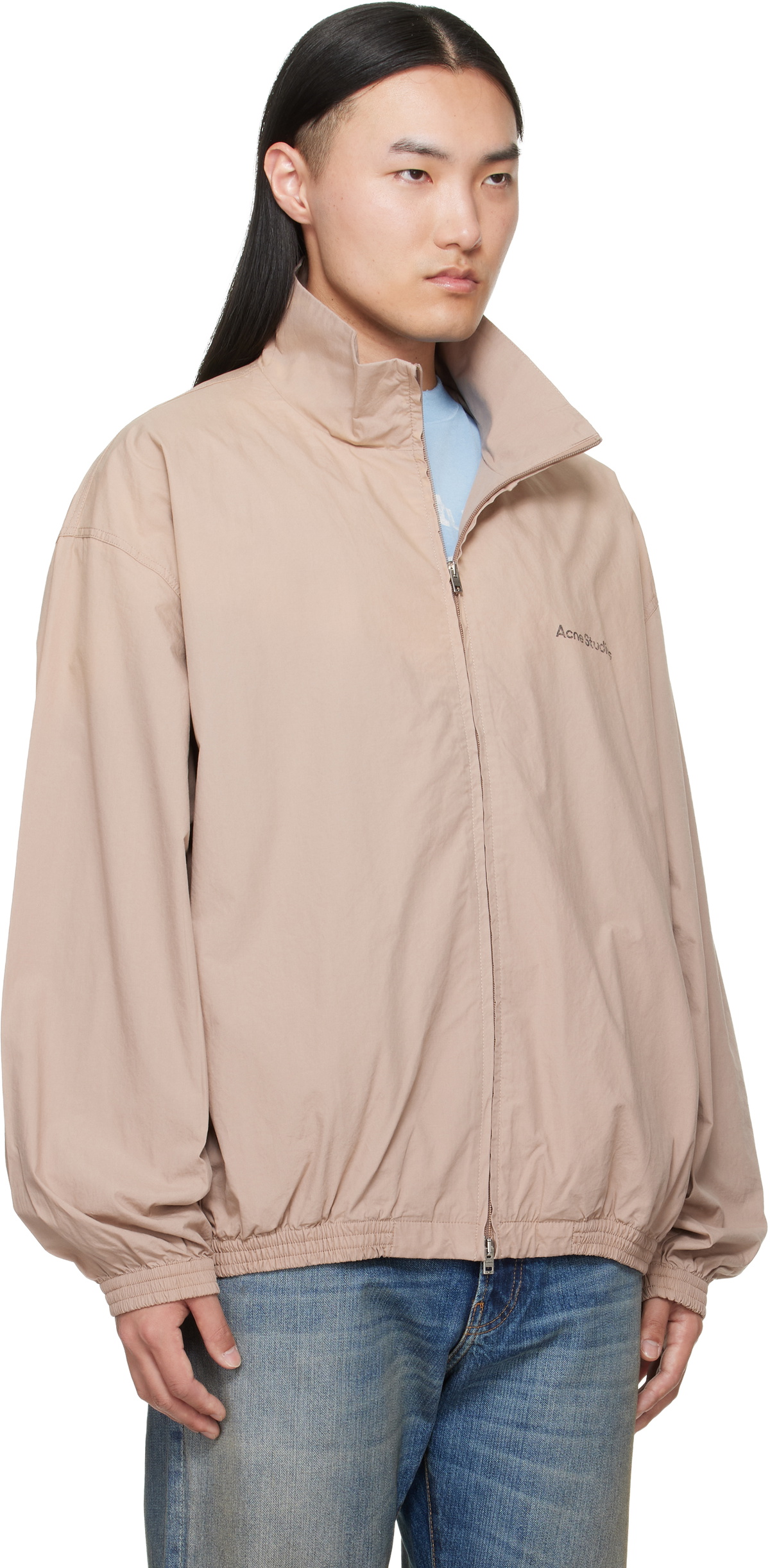 Acne Studios Beige Washed Logo Jacket