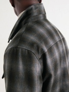 Mr P. - Checked Virgin Wool Zip-Up Jacket - Brown