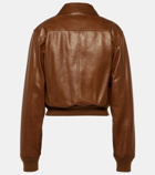 Loro Piana Roldan cropped leather bomber jacket