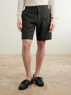 NN07 - Aden 1454 Straight-Leg Linen Shorts - Green