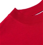 AMI - Logo-Embroidered Cotton-Jersey T-Shirt - Red