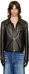 Tonywack Brown Cropped Leather Jacket